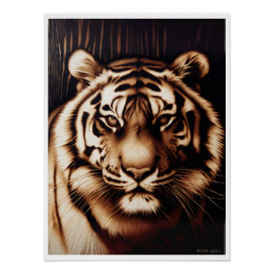 Poster Ensemble de Dessous de verre Carré Big Cat