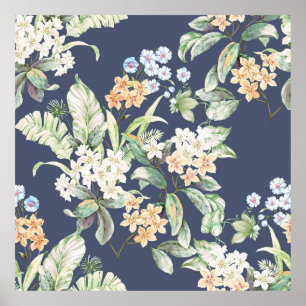 Poster ensemble de haute qualité de fleurs d'aquarelle