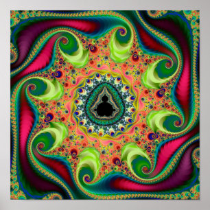 Poster Ensemble de Mandelbrot fractal psychédélique color