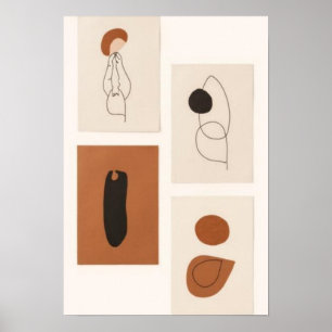 Poster Ensemble de mur de galerie minimaliste abstrait