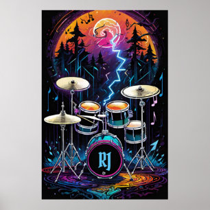 Poster Ensemble de tambours de forêt d'Imaginaires