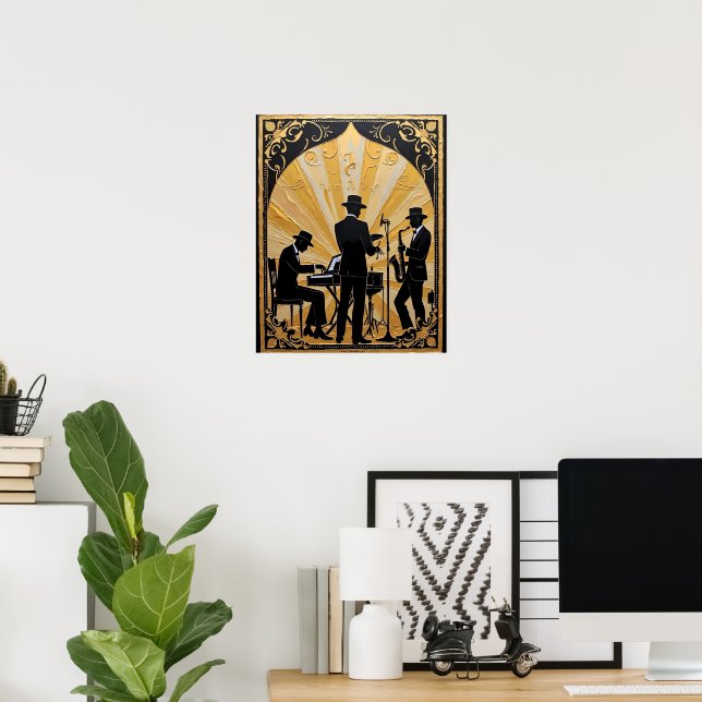 Poster Ensemble Jazz Doré (Bureau à domicile)