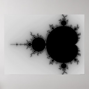 Poster Ensemble Mandelbrot en niveaux de gris