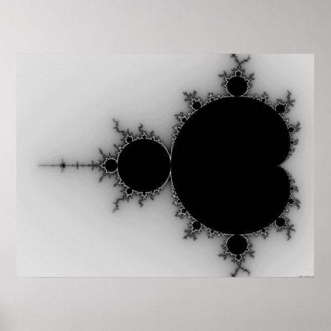 Poster Ensemble Mandelbrot en niveaux de gris (Devant)