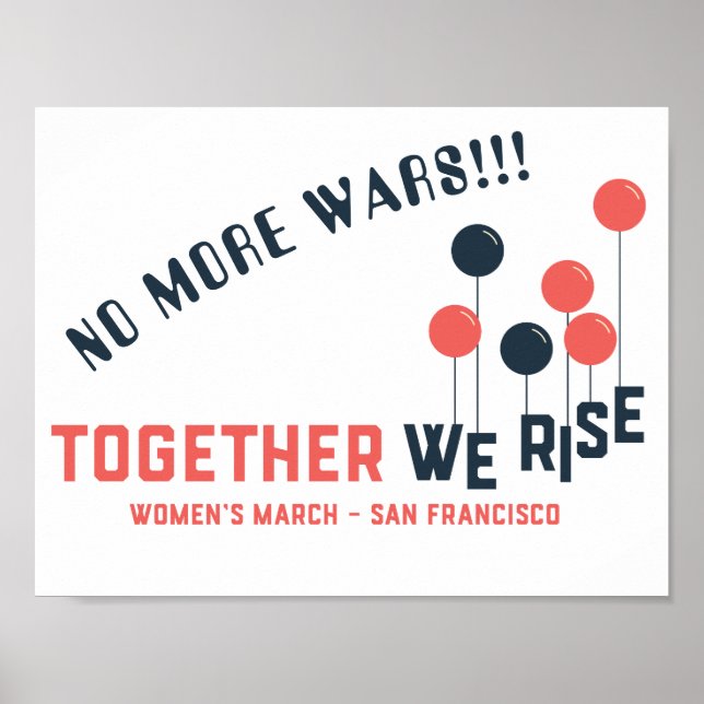 Poster Ensemble, Nous Montons - Plus De Guerres ! (Devant)