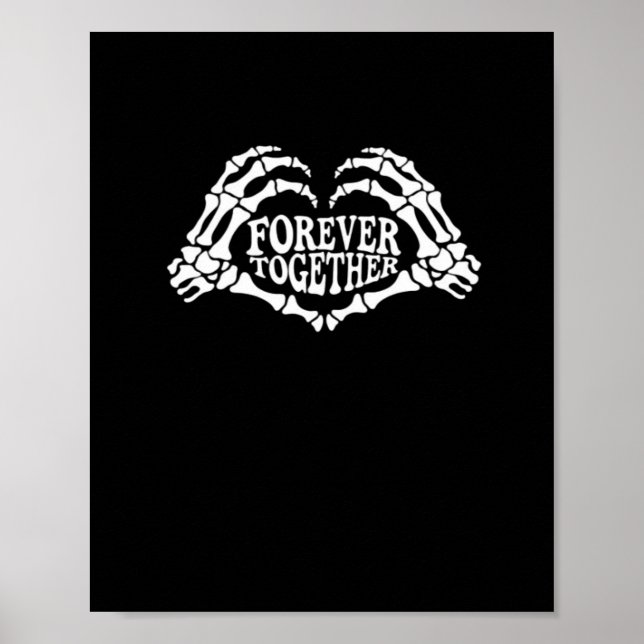 Poster Ensemble Un Coeur Fait De Squelette Mains Classiqu (Devant)