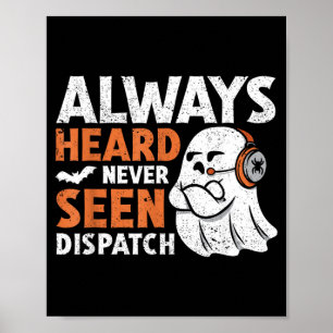 Poster Entendu Vu Envoi Fantôme Mignon Halloween