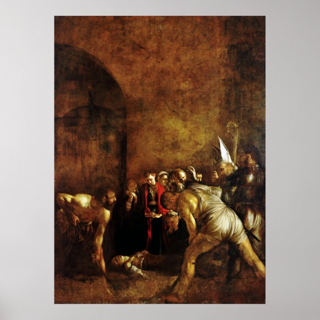Poster Enterrement de Saint Lucy par Caravaggio (1608) (Devant)