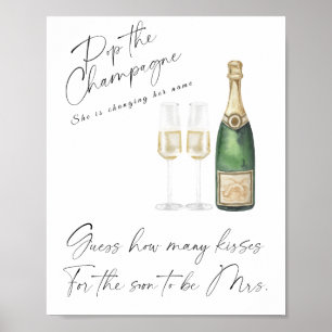 Poster Enterrement de vie de jeune fille au champagne - j