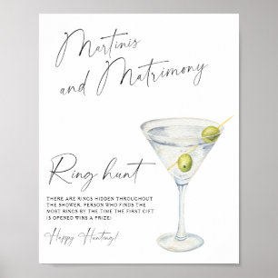 Poster enterrement de vie de jeune fille dry martini chas