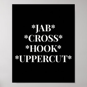 Poster Entraînement de boxeuse Jab Cross Hook Uppercut Ki