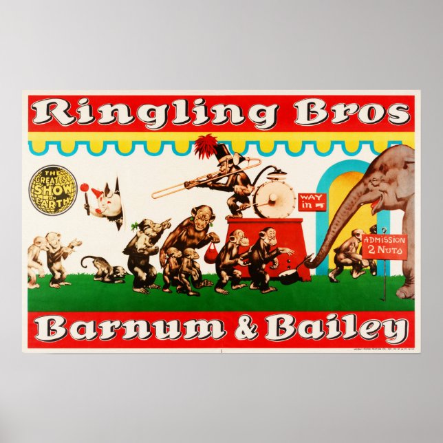 Poster Entraînement de cirque animal Bros Barnum Baileys (Devant)