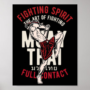 Poster Entraînement de combattant de Muay Thai vintage