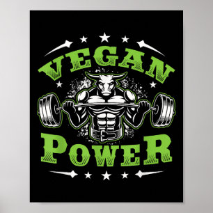 Poster Entraînement de fitness végan I'm Vegan Wer