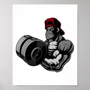 Poster Entraînement de force de gym de musculation de gor