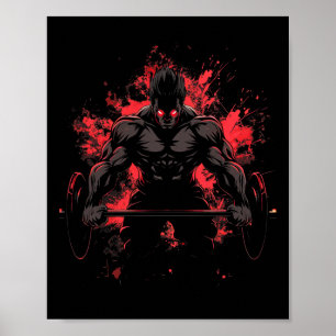 Poster Entraînement de musculation Anime Hommes Powerlift