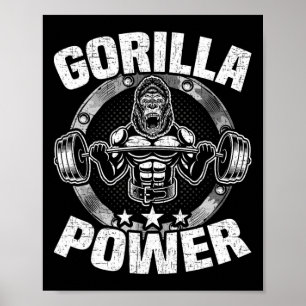 Poster Entraînement de musculation avec force de gorille 
