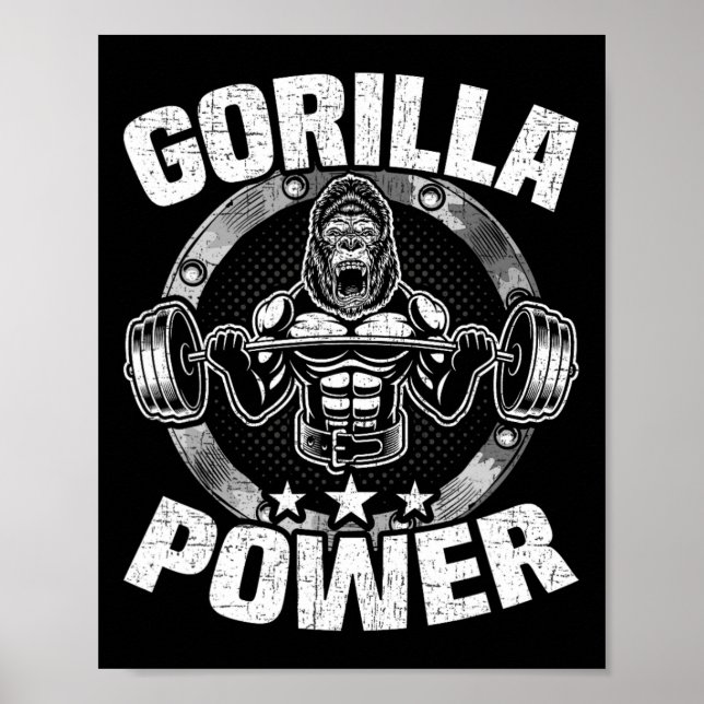 Poster Entraînement de musculation avec force de gorille  (Devant)