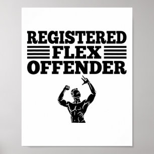 Poster Entraînement de musculation drôle enregistré Flex