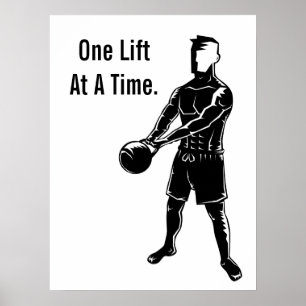 Poster Entraînement de poids de kettlebell Motivation Fit