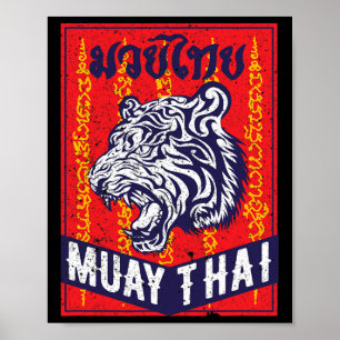 Poster Entraînement de tigre de Muay Thai Mma combat de r