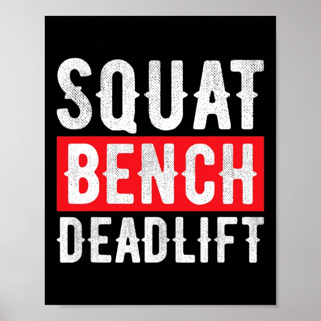 Poster Entraînement du poids du banc de levage de squat (Devant)