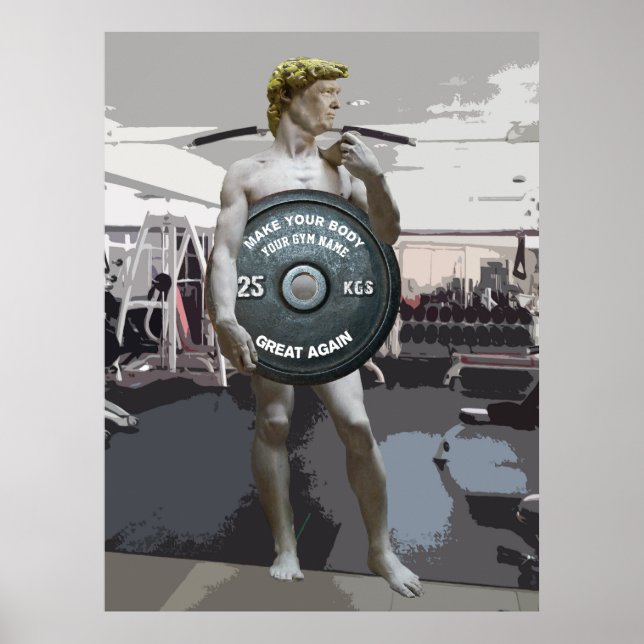 Poster Entraînement Gym Drôle David Comme Donald Trump Co (Devant)