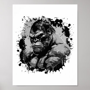 Poster Entraînement Muscles Bête Gorille Musculation Boxe