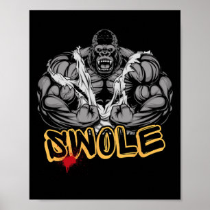 Poster Entraînement musculaire intense en mode gorille
