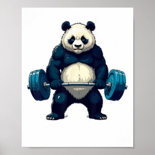 Poster Entraînement Panda Deadlifter Funny Gym Tee Liftin