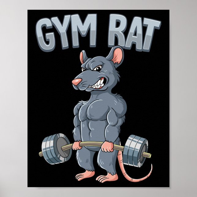 Poster Entraînement Poids Décharge Gym Rat (Devant)