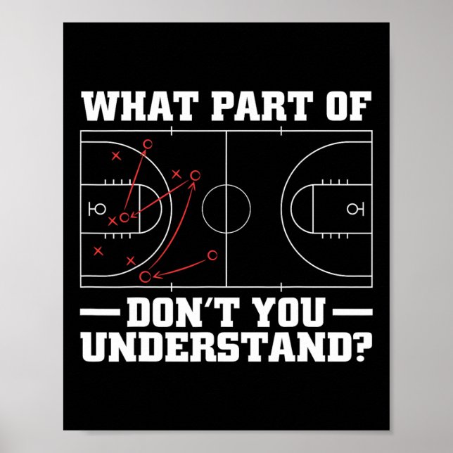 Poster Entraîneur De Basketball Amusant Pour Hommes Diagr (Devant)