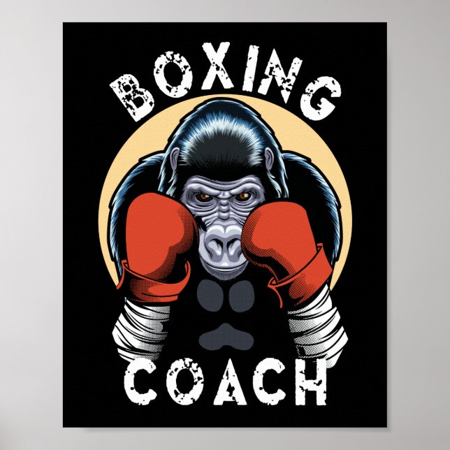 Poster Entraîneur de boxe Gorilla - Entraîneur sportif (Devant)