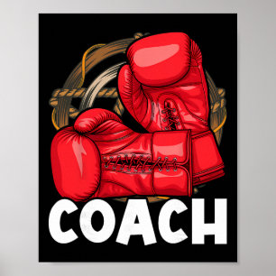 Poster Entraîneur de boxe - Kickboxing Kickboxer Gymnase