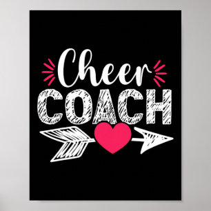 Poster Entraîneur de cheerleading de coeur mignon Tr