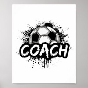 Poster Entraîneur de football pour hommes femmes maillot