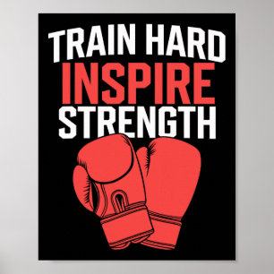 Poster Entraîneur de kickboxing Fitness intense Autodéfen