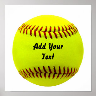 Poster Entraîneur de l'équipe du softball jaune de footba