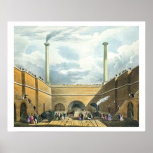 Poster Entrée du chemin de fer à la colline de bord,