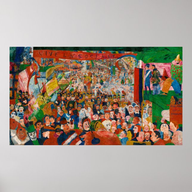 Poster Entrée du Christ à Bruxelles en 1889 (Devant)