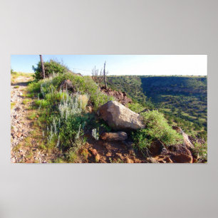 Poster Entrée du plateau de la Mesa Noire (couleur saturé