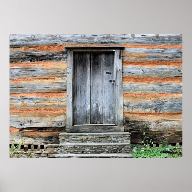 Poster Entrée en bois ancienne (Devant)