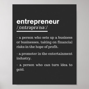 Poster Entrepreneur Définition Amusant Propriétaire d'ent