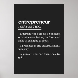 Poster Entrepreneur Définition Amusant Propriétaire d'ent