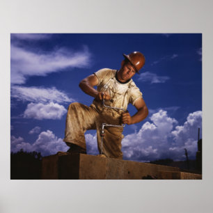 Poster Entrepreneur en construction, 1942