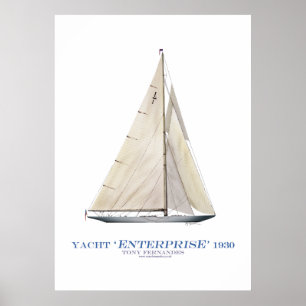 Poster entreprise 1930, fernandes élégants de yacht de