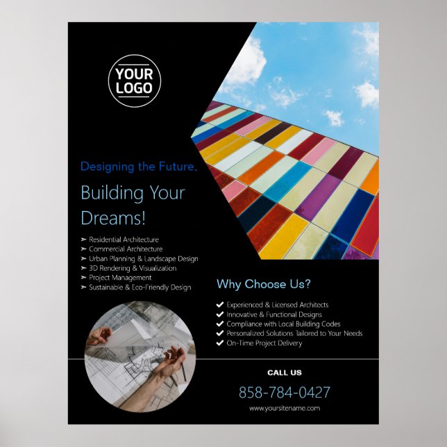 Poster Entreprise architecturale personnalisée (Devant)