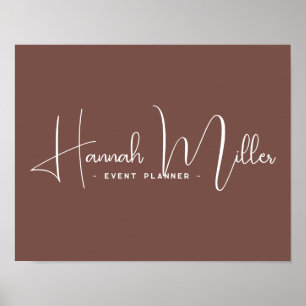 Poster Entreprise de script minimaliste Nom personnalis