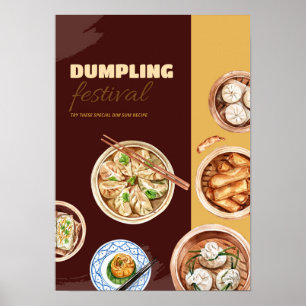 Poster Entreprise Dimsum Watercolor