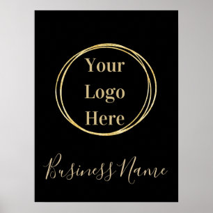 Poster Entreprise moderne minimaliste en or noir personna